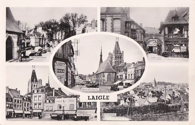 CPA 61 ORNE Env. Mortagne au Perche LAIGLE Place ST MARTIN Place BOISLANDRY 1950