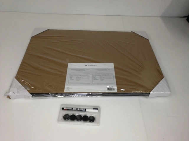 Tablero magnético Navaris / Memoboard - 60 x 40 cm - negro