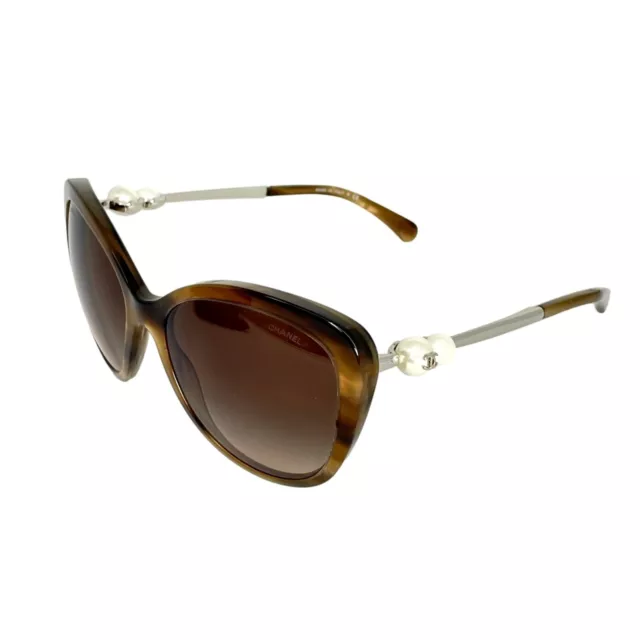 CHANEL BROWN TORTOISE Pearl Logo CC Cat-Eye Sunglasses 5339-H $575.00 -  PicClick