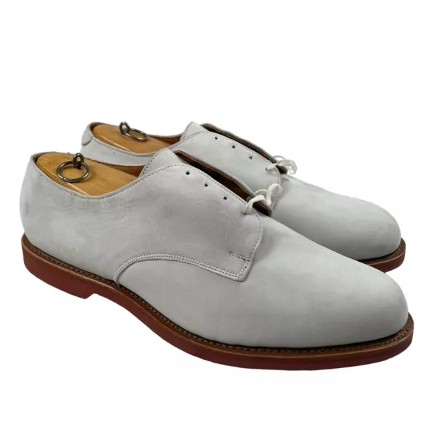 Allen Edmond Orlean Nubuck Suede Mens White Dress Shoes Size 12 New