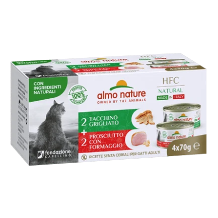 Almo Nature HFC Natural Cibo Umido per Gatti - Multipack - 2 + 2 Gusti Diversi