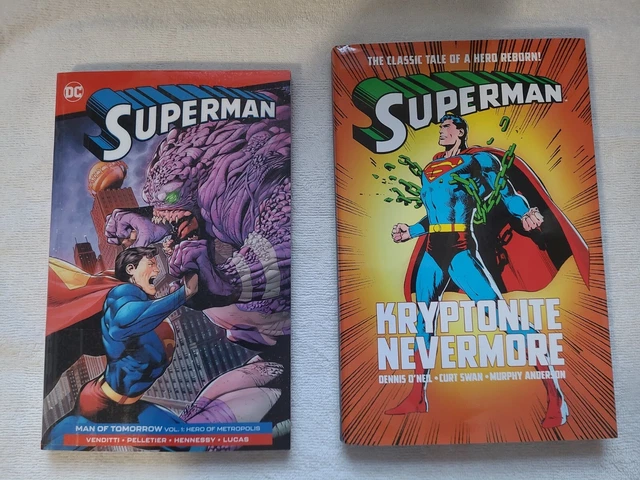 DC Comic Book Lot Superman "Kryptonite Nevermore", "Man of Tomorrow " HC and TPB