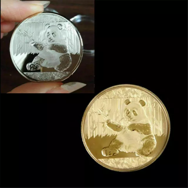 1/2pcs Silver/Gold-Plated Panda Baobao Commemorative Coin Souvenir Collectible