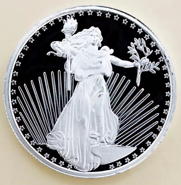 Saint Gaudens Silver Round! Ultra Proof Dcam! .999 Pure 1Oz! Awesome!! #K235_233