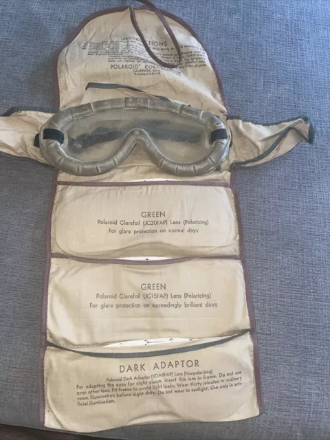 WWII US GI Polaroid All Purpose Goggle Kit No.1021 Complete WWII US GI Polaroid All Purpose Goggle Kit No.1021 Complete