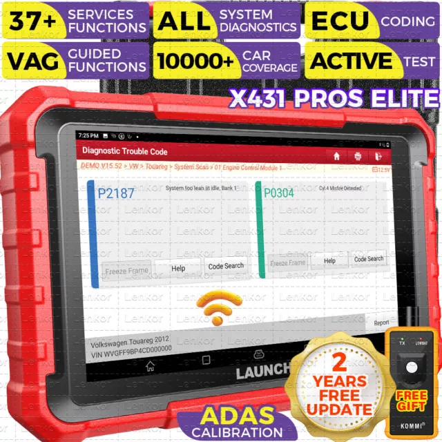 LAUNCH Car Scanner X431 PROS ELITE Diagnostic Scan Tool ECU Coding PK PRO3S+ V