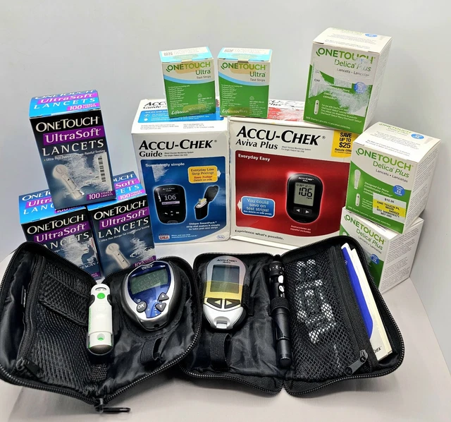 ACCUCHEK AVIVA PLUS One Touch Diabetic Glucose Test Kits Readers