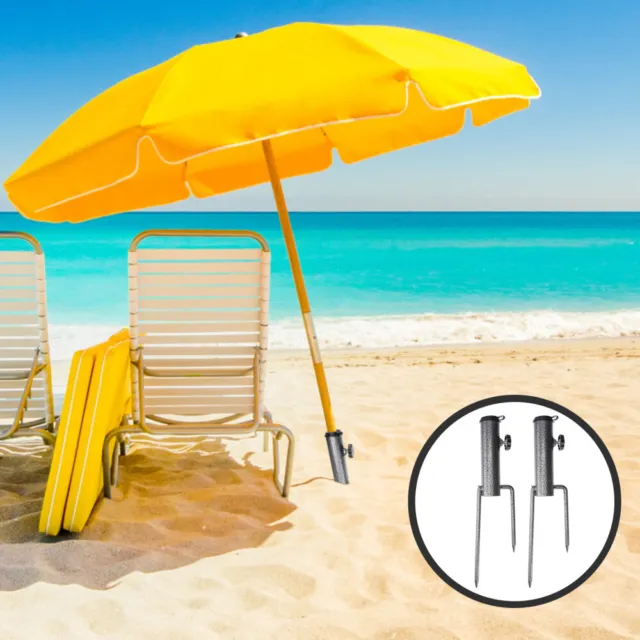 2 PCS FLAG Pole Stake Holders Three-pin Ground Plug Beach Umbrella Anchor  Small £25.99 - PicClick UK