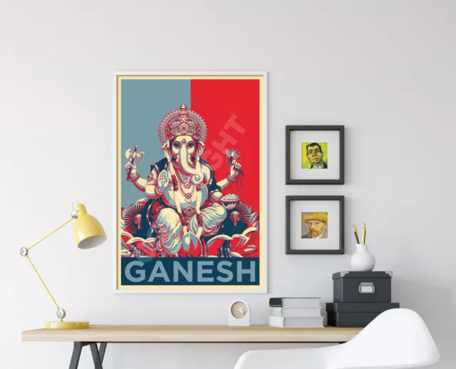 Ganesh Art Print - Hope - Photo Poster Gift - Elephant Headed Hindu God Hinduism 3