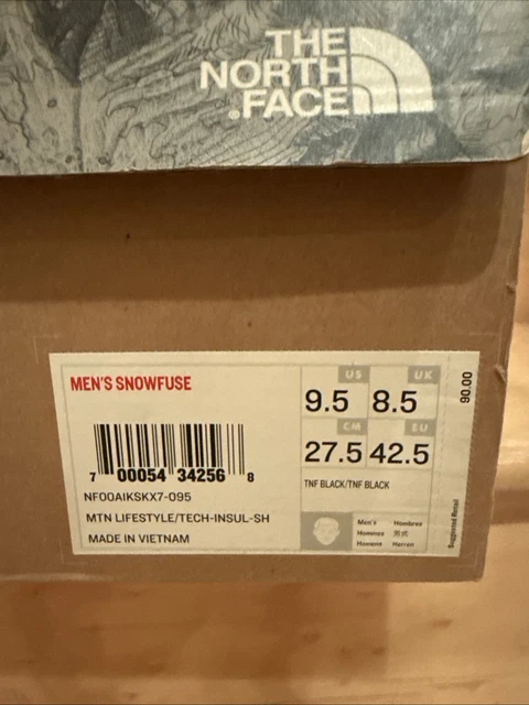 THE NORTH FACE Snowfuse Men's Waterproof Suede Snow Boots Black/Black 9 ...