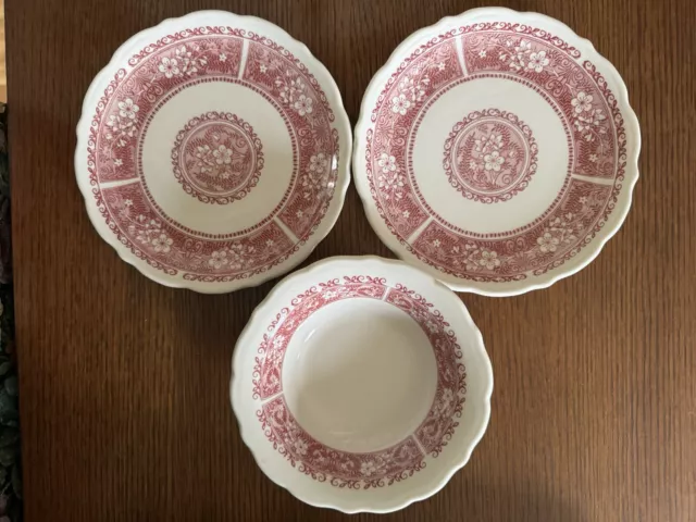 Syracuse China STRAWBERRY HILL  2  7.5" Salad Plates  1 6.5” Cereal Bowl