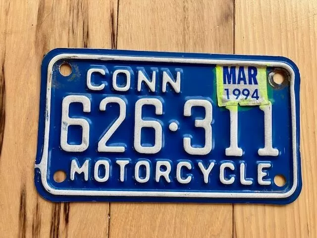 1994 Connecticut Motorcycle License Plate