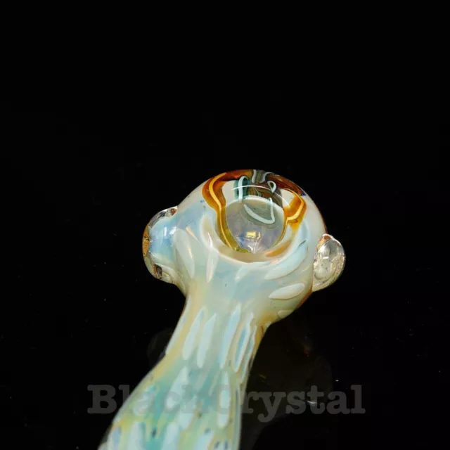 4.5 in Handmade Thick Fumed Rainbow Soul Stone Tobacco Smoking Bowl Glass Pipes 3