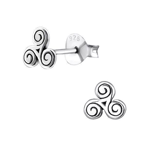 Keltische Knoten Ohrstecker  Triskele Ohrringe Silber 925 Celtic Kelten Geschenk