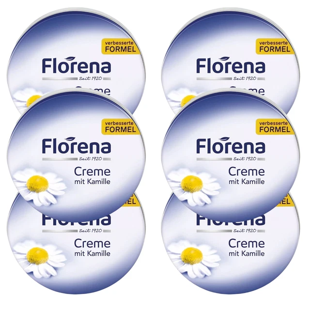 Florena Creme Bio-Kamille 5er Pack – Je 150 Ml, Feuchtigkeitsspendend, Für Gesicht & Körper