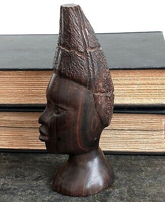 Wonderful Hand Carved African Art Wooden Queen Bust Statue Tribal Figure Piece