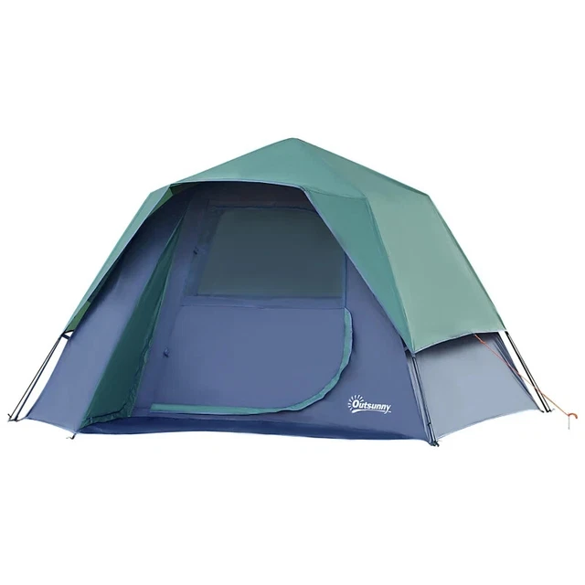 Tente De Camping Dôme Familiale 4/5 Personnes, Bleue, Neuve Et Légère