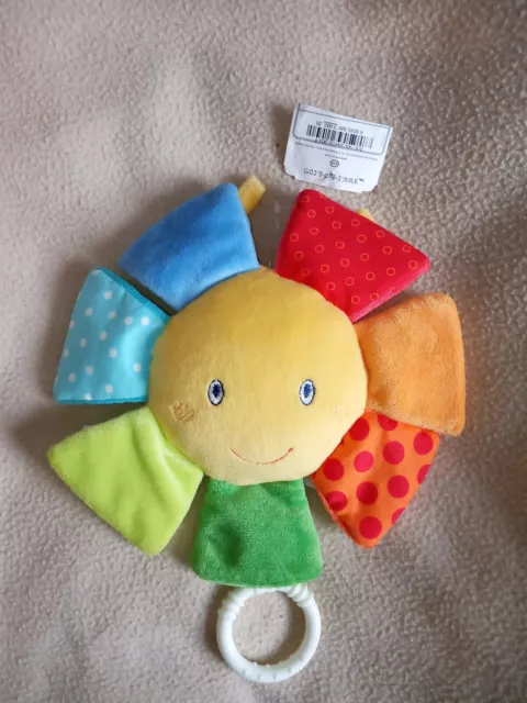 Peluche doudou bébé fleur musicale jouet d'éveil multicolore C&A Baby Club neuf