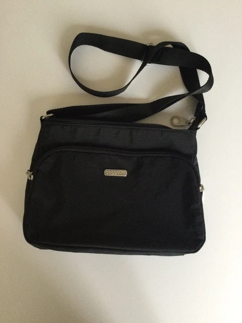 Baggallini Black Nylon Crossbody Shoulder Bag Travel Purse Medium Size