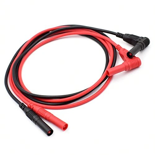 1 Pair Digital Multimeter Test Lead Male to Male Extension Right Angle to