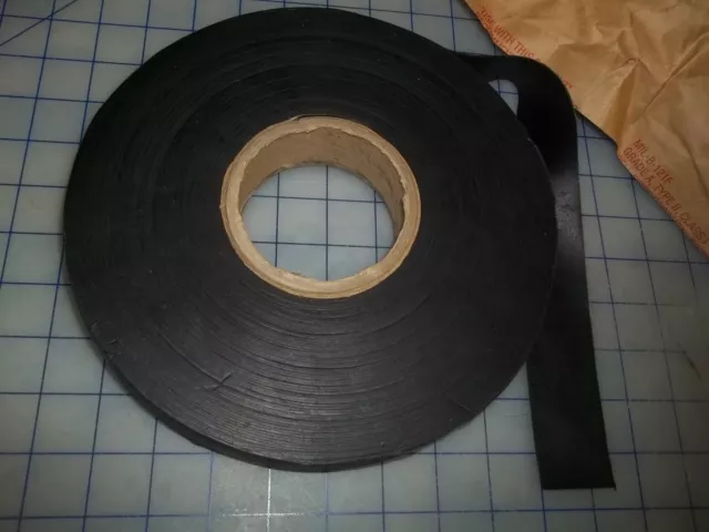 .047" x 1.5" x 1200" tape cork rubber syn. mil dated 97 black non adhesive