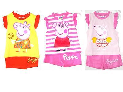Peppa Pig Girls Shorts T shirt Pyjamas Summer Holiday Clothing 2 3 4 5 6 Years!