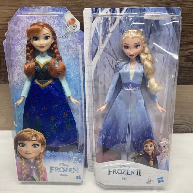 Hasbro Disney Frozen Elsa From Frozen II And Anna from Frozen Dolls NIB