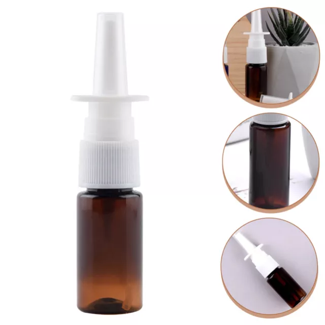 10x 10ml Brown Plastic Bottles Fine Mist Atomizers Perfume Storage
