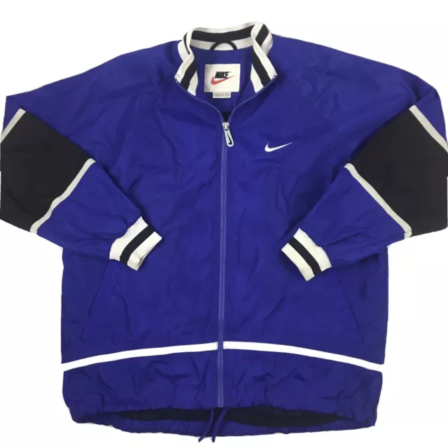 Vintage NIKE Windbreaker Zip Up Blue Nylon Jacket Ventilated Size M