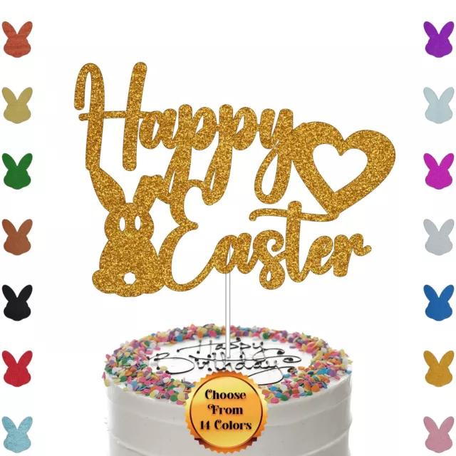 Happy Easter Glitter Cake Topper Easter Party Cake Decoration Happy Easter Bunny