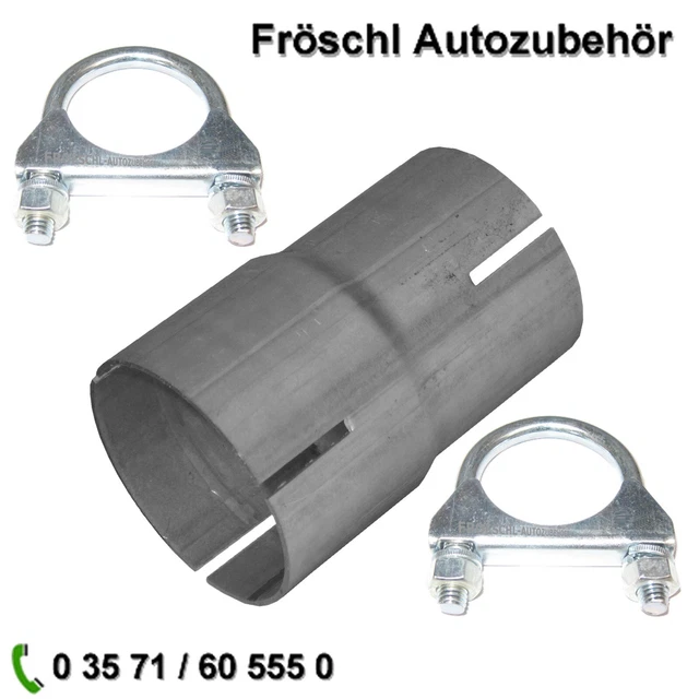 Aufweitung von 55mm ↗ 60mm Auspuff Adapter Reduzierung connector 2 Schelle c*