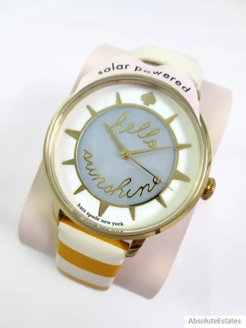 NEW Kate Spade Metro Solar Powered Hello Sunshine Watch Set KSW1752 NIB NWT 3