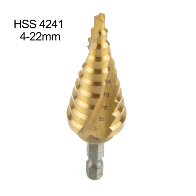 4-22mm HSS Spiral Fluted Step Cone Drill Bit Titanium Carbide SMALL Hole Cutter