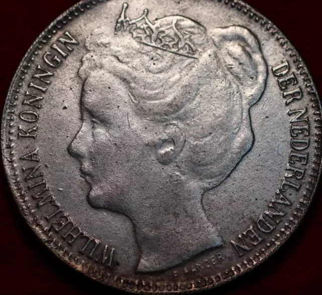 1898 Netherlands 2 1/2 Gulden Silver Foreign Coin