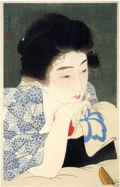 Japanese Art Print: Morning Hair - Kotondo Reproduction