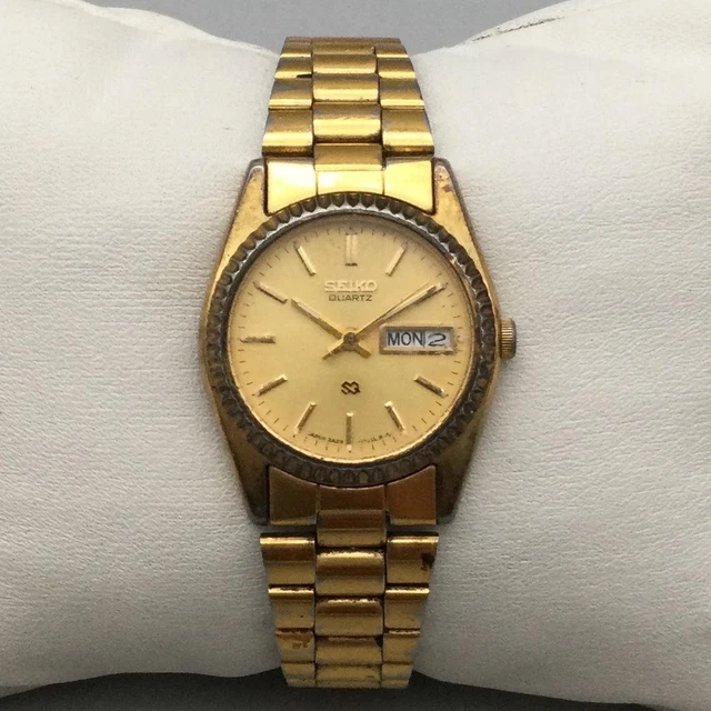 Vintage Seiko Womens Watch Digital Gold Tone 23mm L012-5059 New Battery SMALL 6\