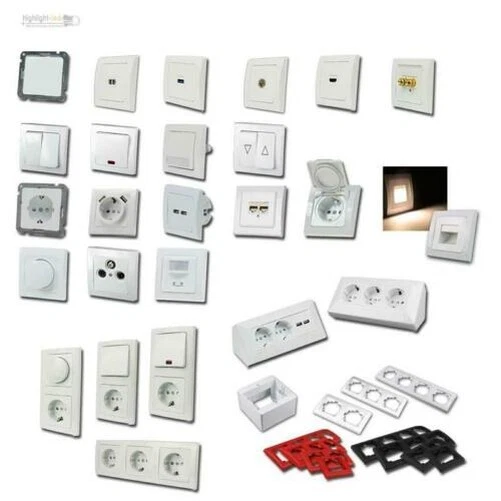 Delphi Commutateur de Programme Blanc, Prises, Variateur & Avec Cadre Flush
