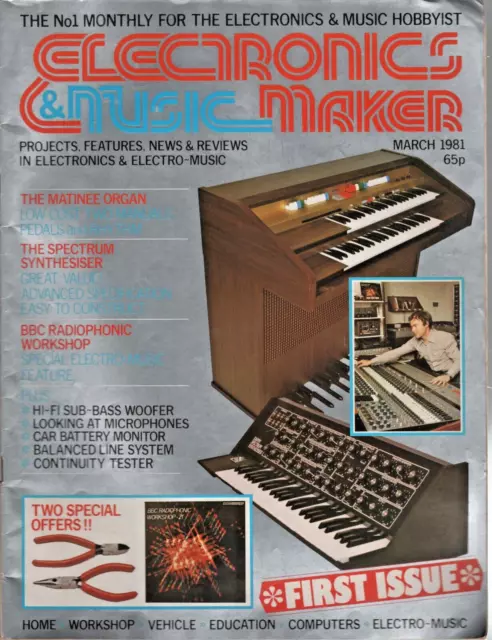 1st ISSUE ELECTRONICS & MUSIC MAKER March 1981 Maplin Magazine no 1 Vintage