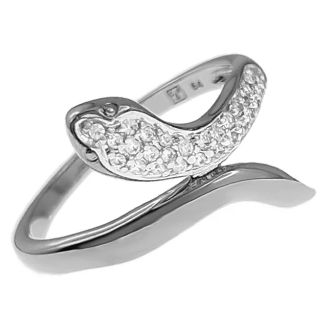 BAGUE Vipère en ARGENT rhodié et Oxydes de Zirconium - TAILLE 54 DISPO - Femme