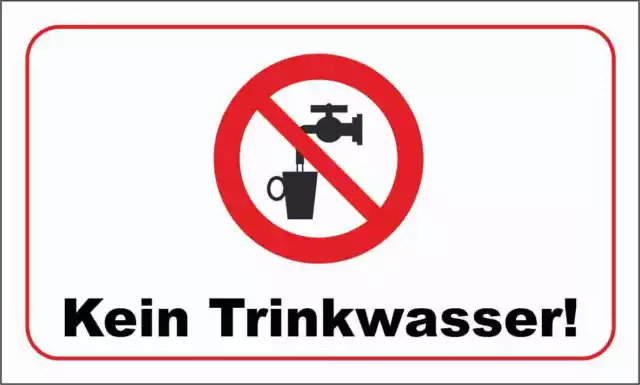 Kein Trinkwasser - PVC-Schild oder Klebeschild, HAMMERPREIS