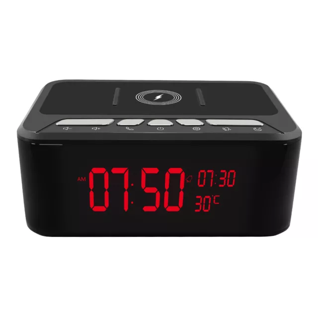 Bluetooth Clock Camera Wireless Phone Charger WiFi Live Stream Home Security Cam