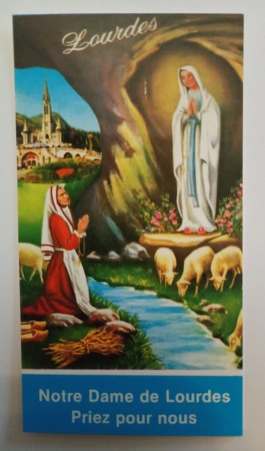 Estampa Religiosa Virgen De Lourdes Santa Bernardet.