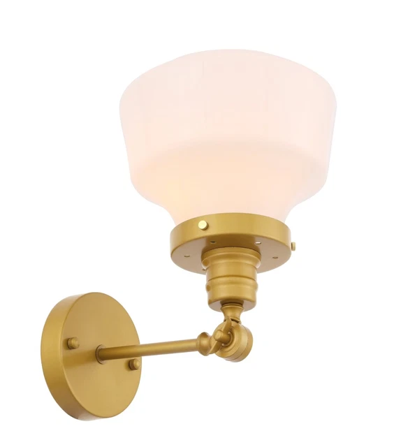 Living District LD6239BR Lyle 1 Light Brass & Frosted White Glass Wall Sconce