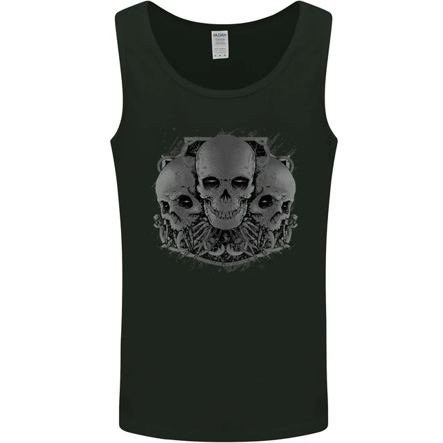 Gothic Skulls Biker Motorcycle Motorbike Mens Vest Tank Top