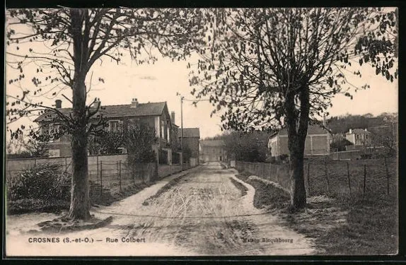 CPA Crosnes, Rue Colbert and Maison Ricquebourg 1915