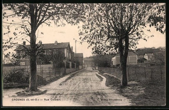 CPA Crosnes, Rue Colbert and Maison Ricquebourg 1915