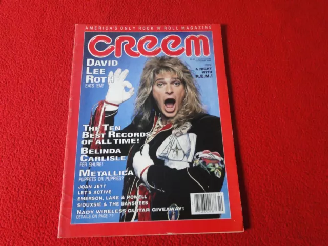 Vintage Rock & Roll Magazine Creem 1986 David Lee Roth Metallica Joan Jett   P60