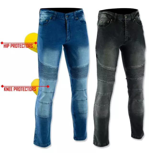 Mens Motorbike Pants Cycling Motorcycle Paded Jeans Trousers Free CE Armour UK