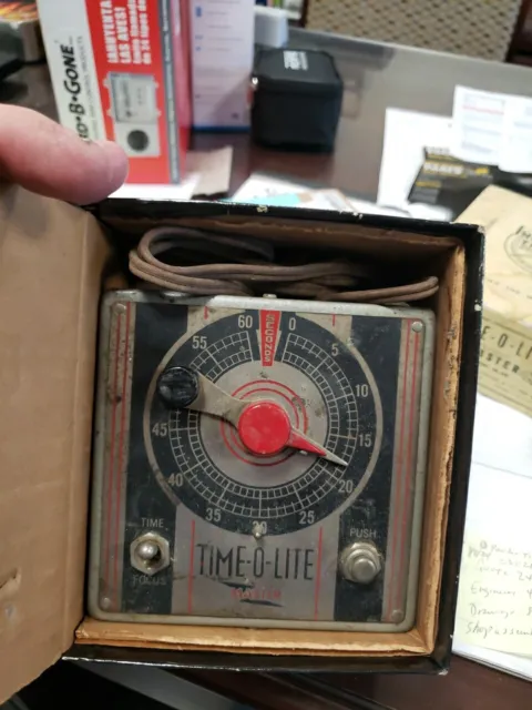 Vintage Industrial Timer Corp Model M-49 Time-O-Lite Master Darkroom Timer w/BOX