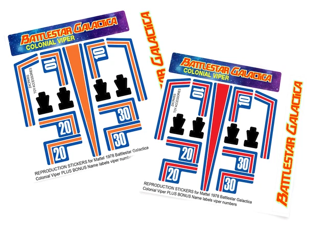 CUSTOM STICKERS FOR MATTEL 1978 Battlestar Galactica Viper + BONUS ...